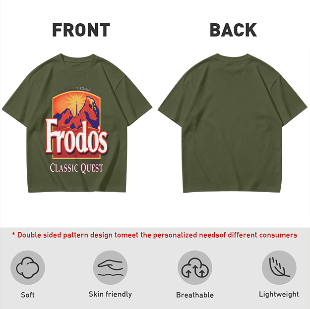 Frodo's Classic Quest Mountain Graphic T-Shirt Print Design