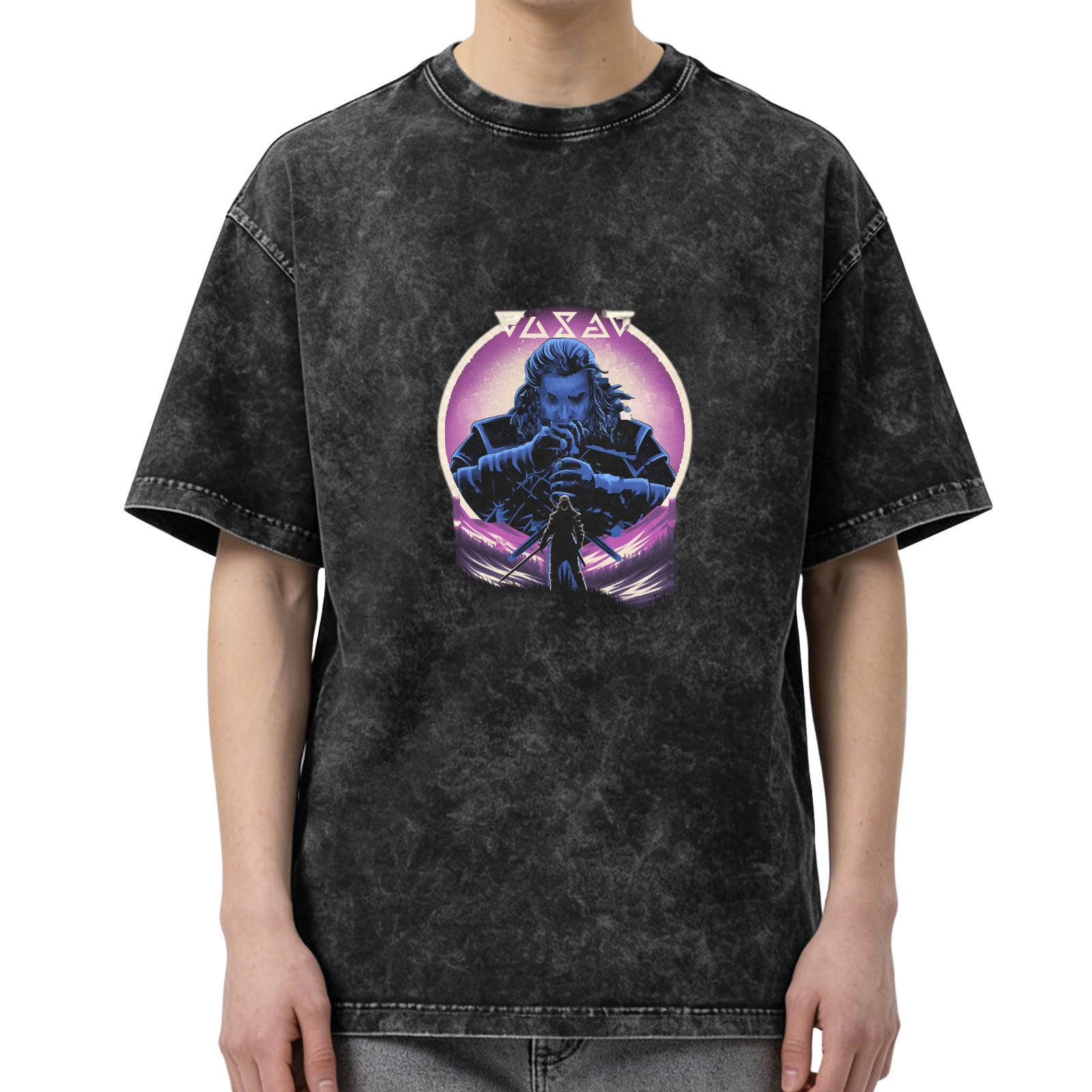 Viking Warrior Graphic Stonewashed T-Shirt