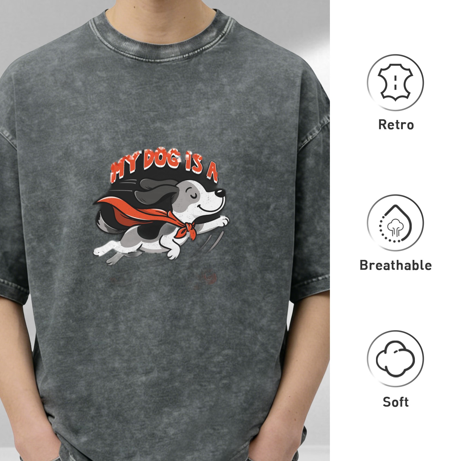 My Dog Is A Superhero Vintage Graphic T-Shirt