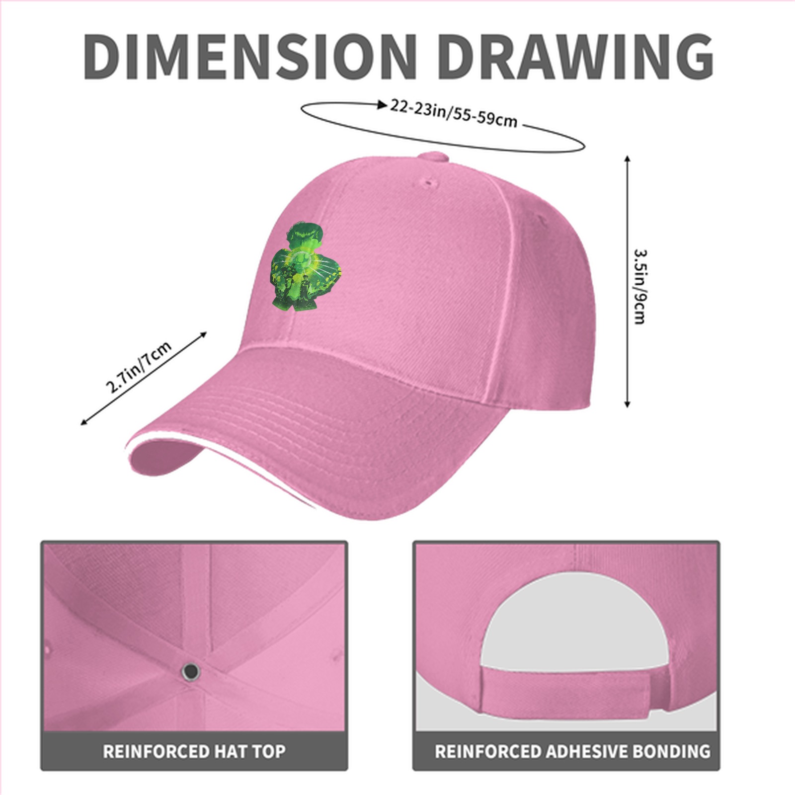 Black Baseball Cap With Green Clover Superhero Silhouette Art