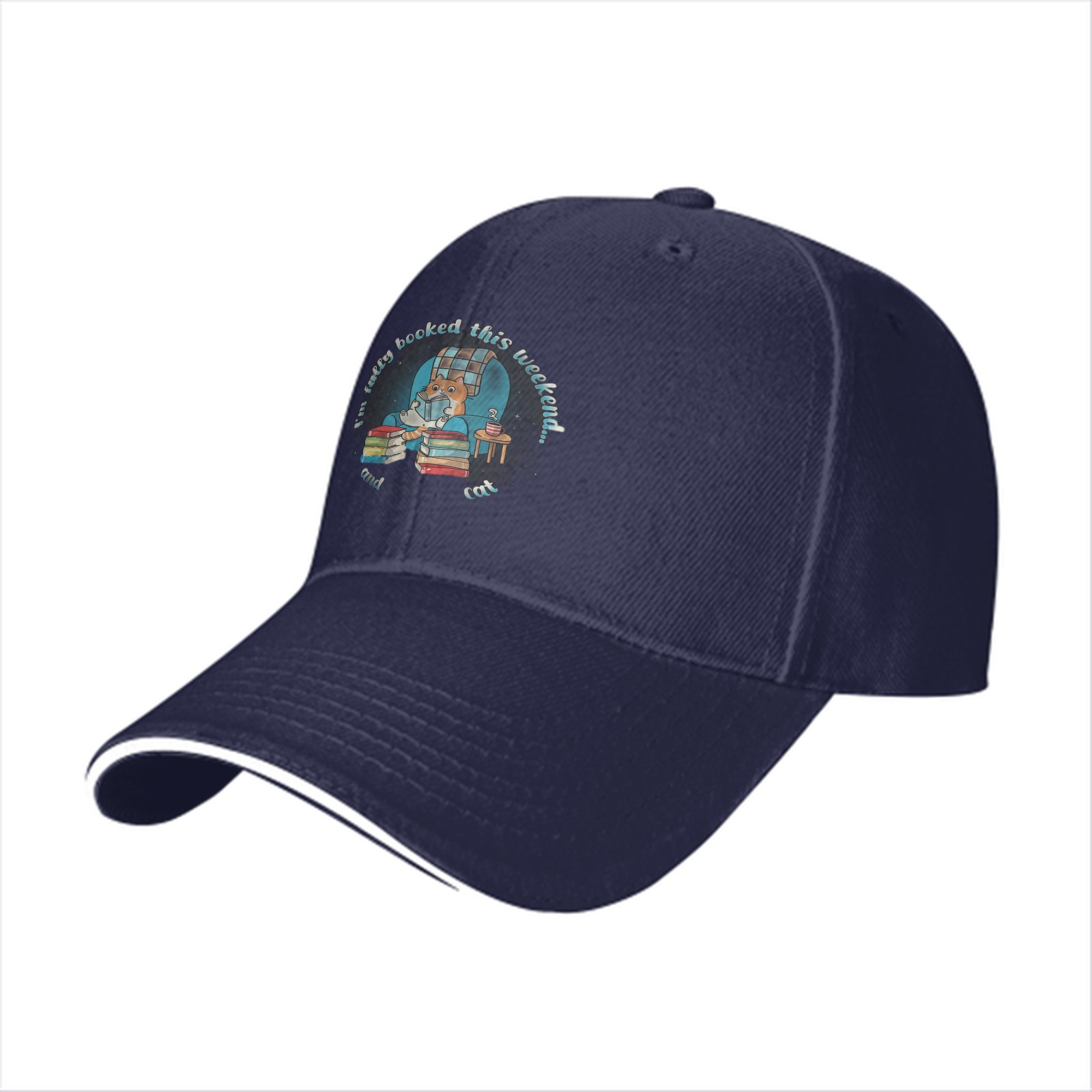 I'm Fully Booked This Weekend Cat Reading Baseball Cap