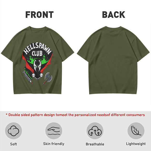 Hellspawn Club Graphic Print Olive T-Shirt