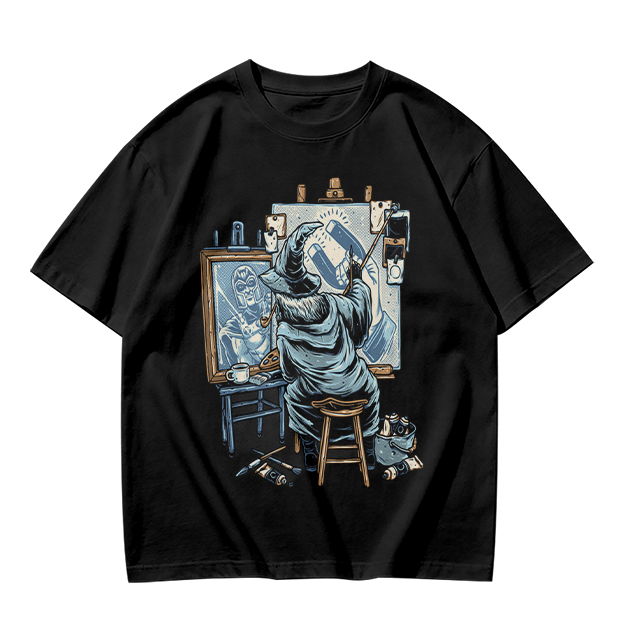 Olive T-Shirt Featuring Wizard Painting Superhero Artwork