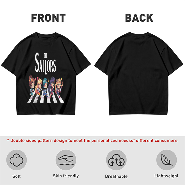The Sailors Chibi Anime Abbey Road Graphic T-Shirt