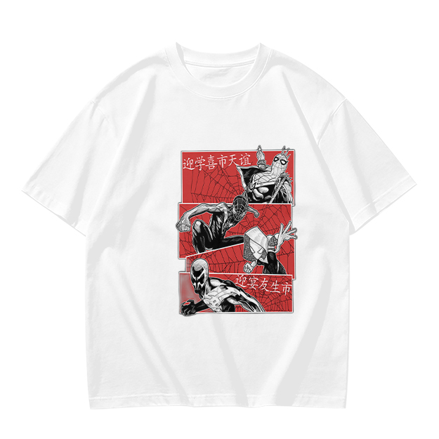 Olive T-shirt with Spider-Verse Style Comic Panels Print