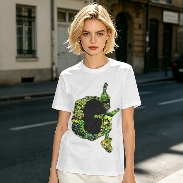 Olive Green T-Shirt With Monster Filled Letter G Graphic