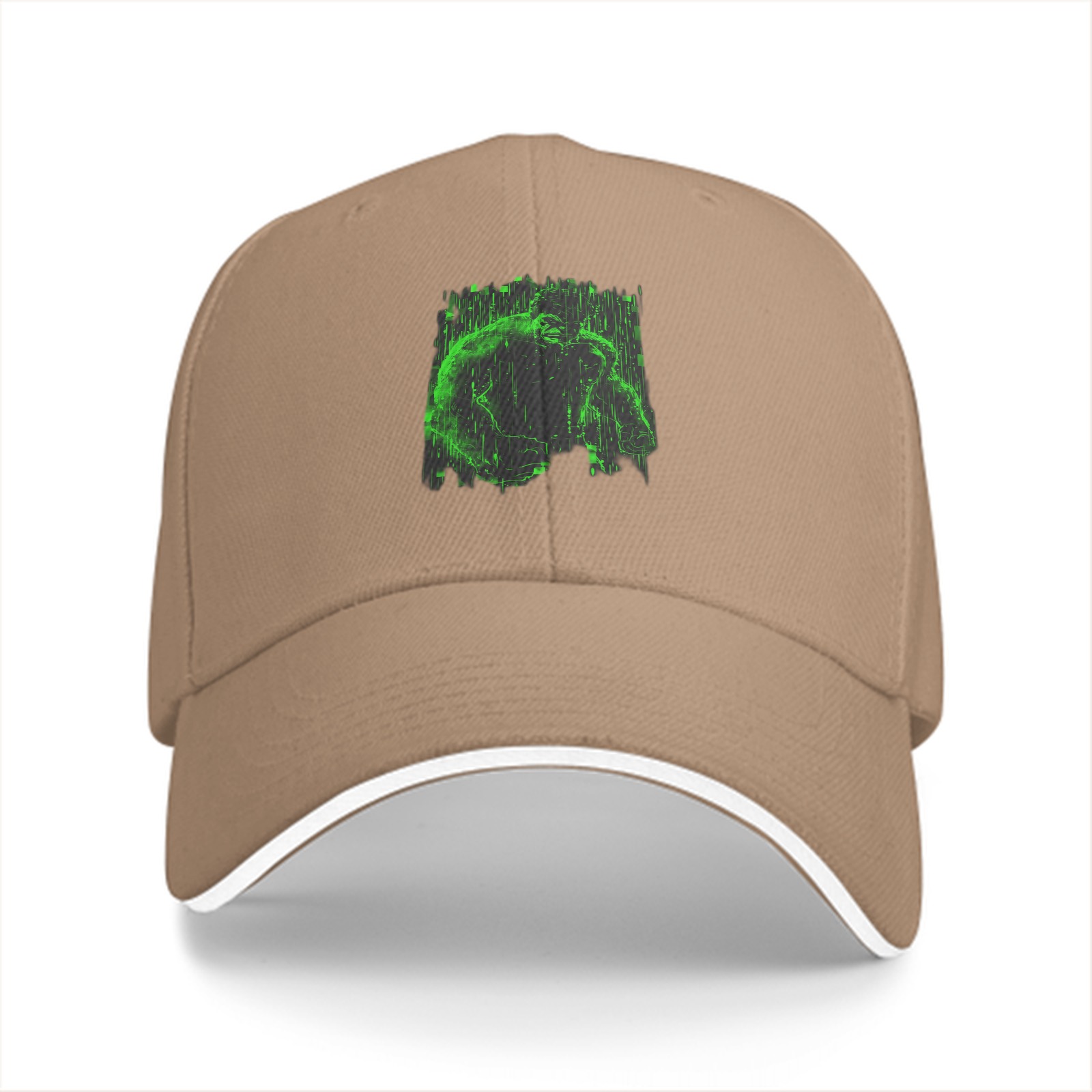 Black Baseball Cap With Green Abstract Art Graphic
