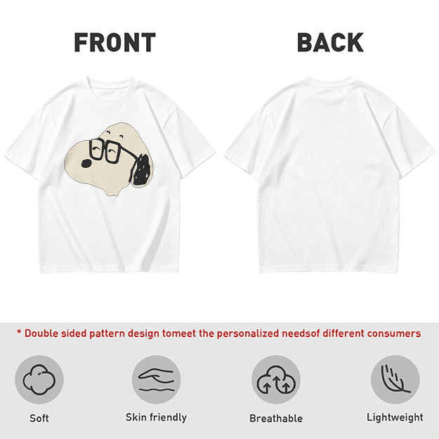 Olive T-Shirt With Snoopy Wearing Glasses Graphic