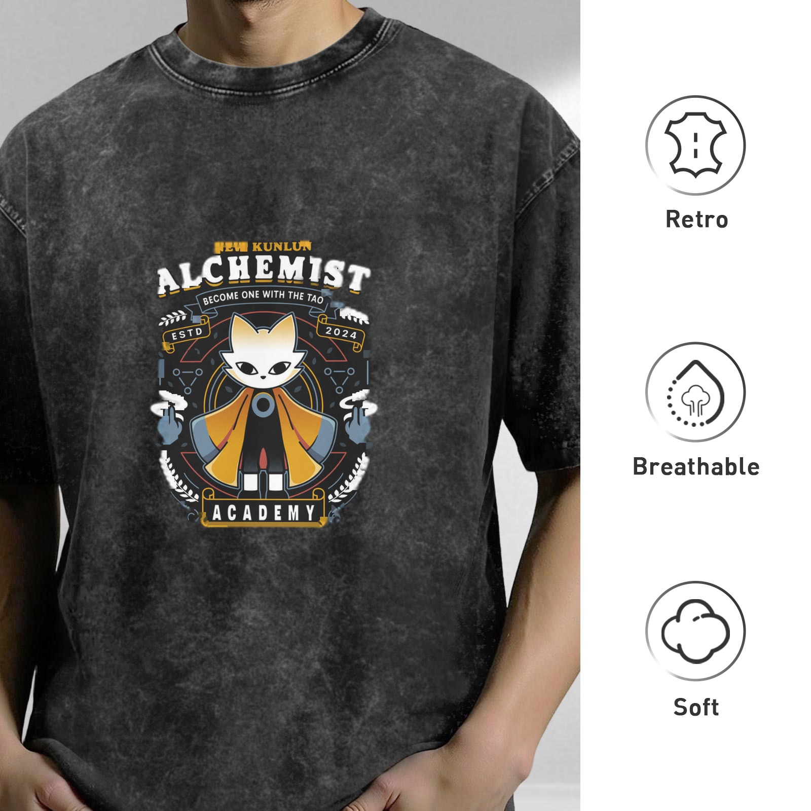 Kunlun Alchemist Academy Graphic Vintage T-Shirt