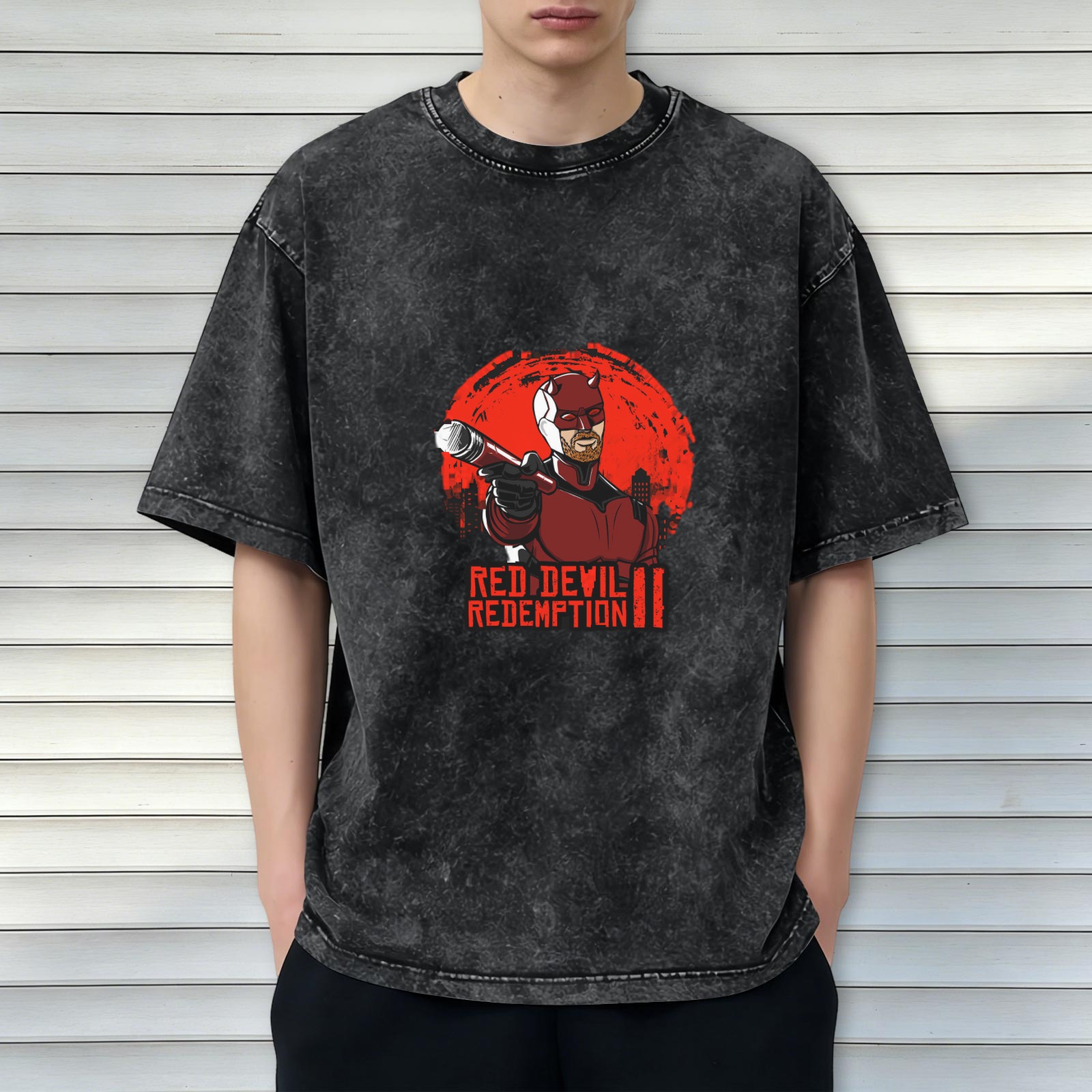 Red Devil Redemption II Graphic Vintage Wash T-Shirt