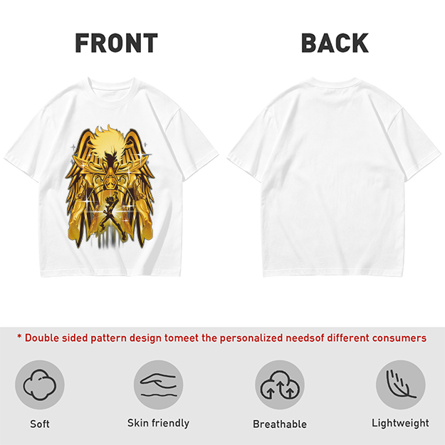 Olive T-Shirt With Gold Pegasus Armor Anime Graphic