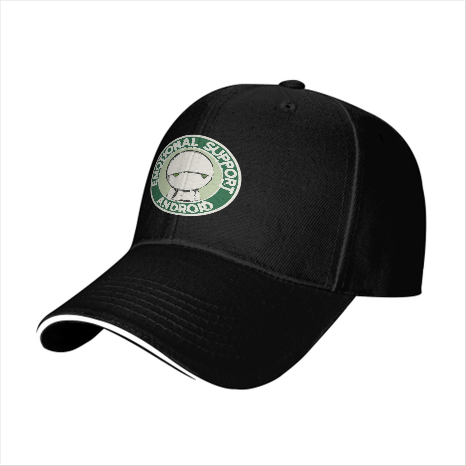 Emotional Support Android Marvin Black Baseball Cap