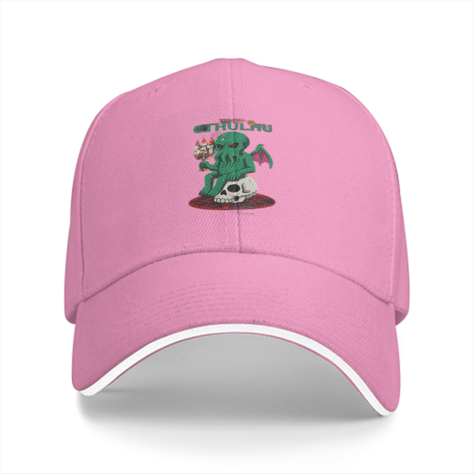 Black Baseball Cap With Cthulhu Graphic Print