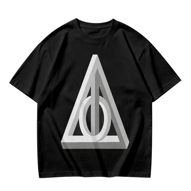 Olive T-shirt with 3D Deathly Hallows Symbol Print