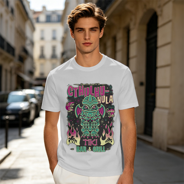 Cthulhu Hula Tiki Bar & Grill Graphic T-Shirt