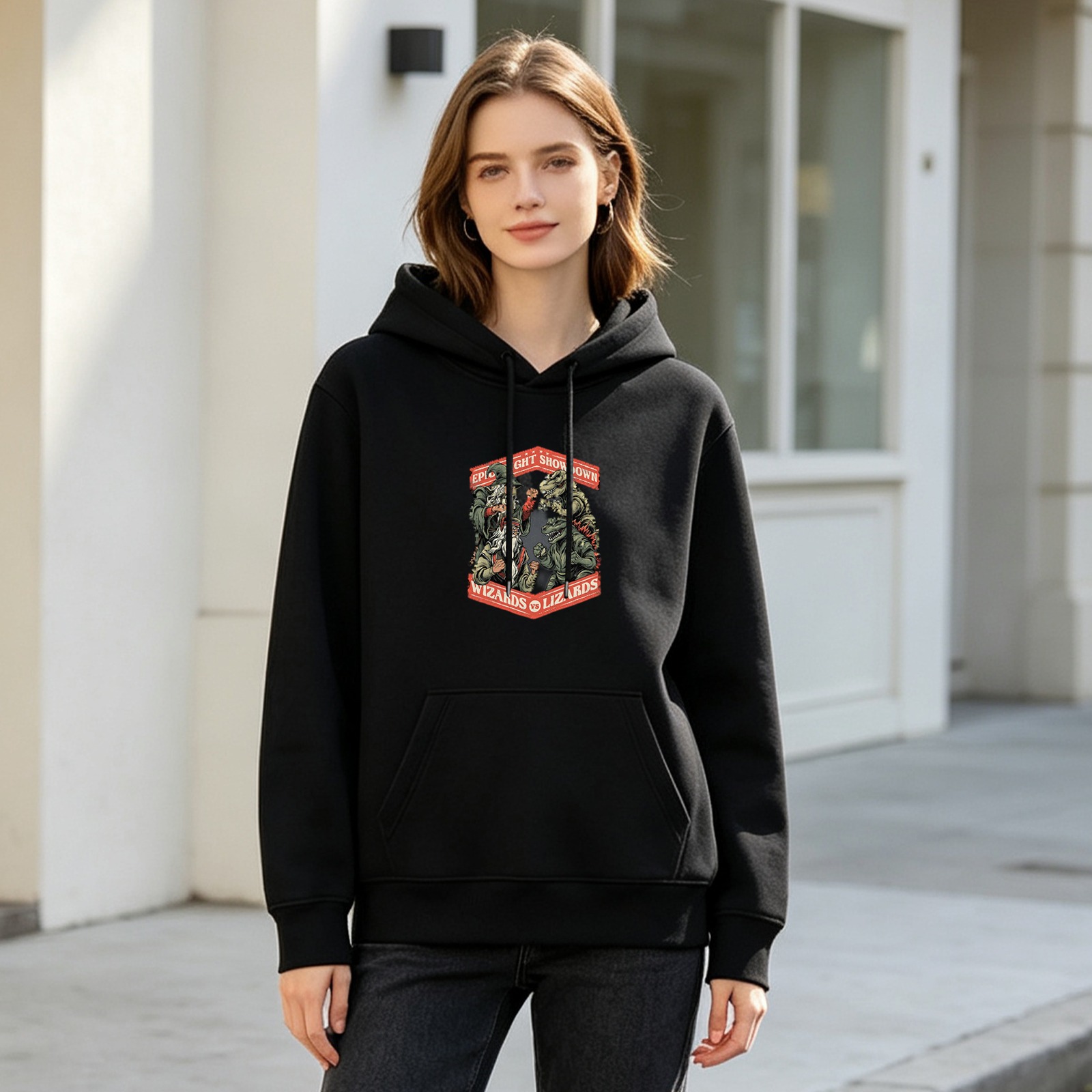 Wizards vs Lizards Epic Fight Showdown Graphic Hoodie
