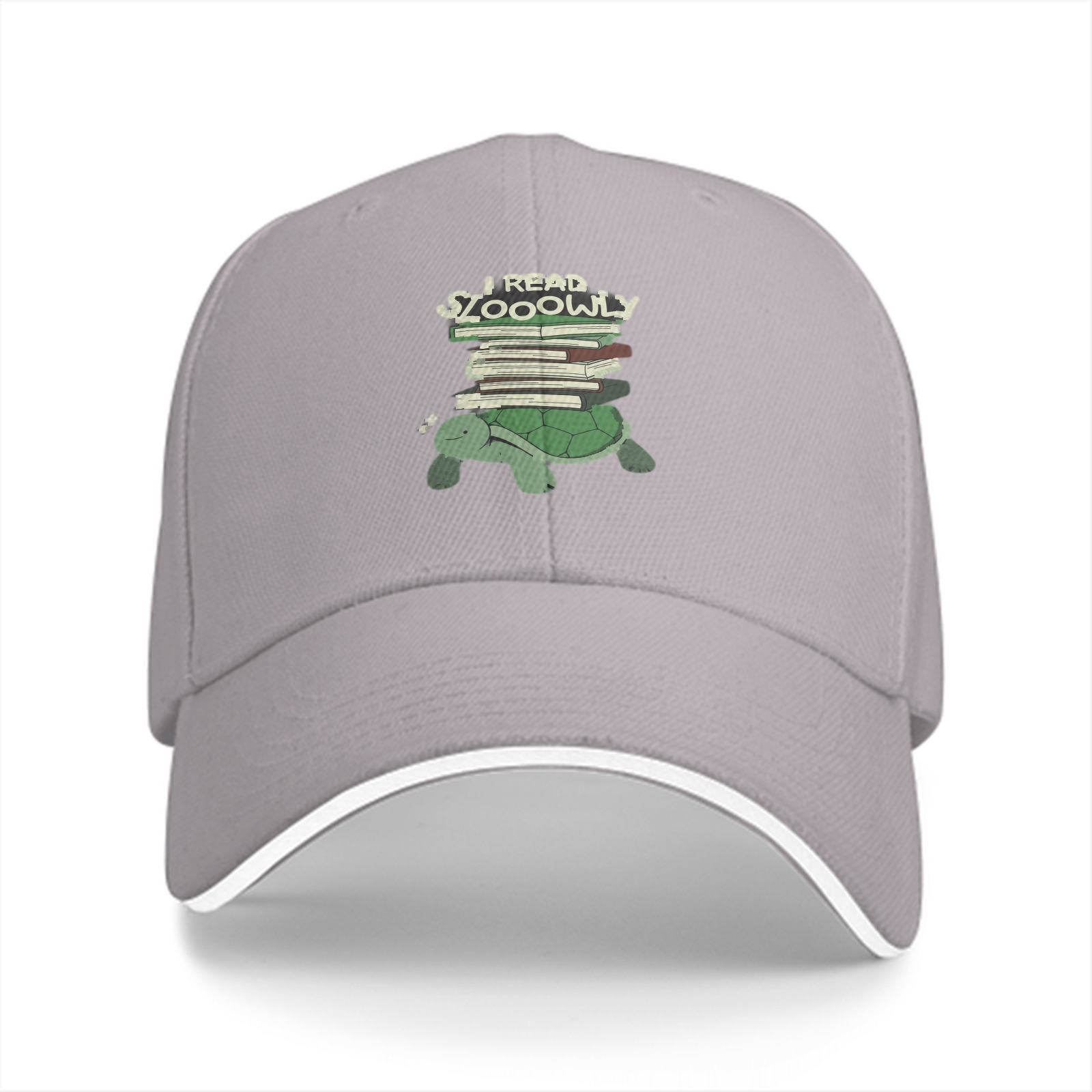 I Read Slowly Turtle With Books Graphic Baseball Cap