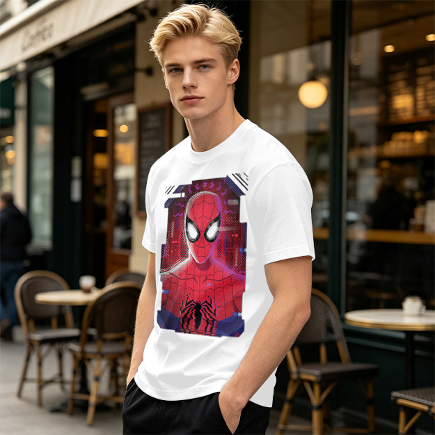 Olive Green Spider-Man Graphic Short Sleeve T-Shirt