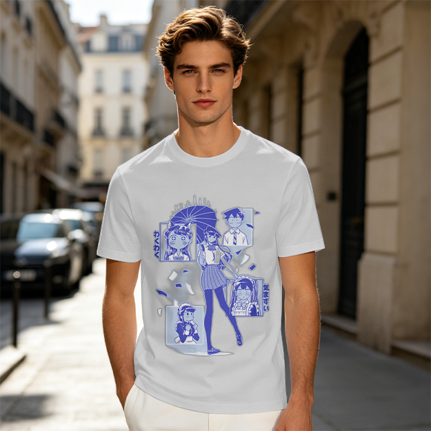 Anime Komi Can't Communicate Character Graphic Olive T-Shirt