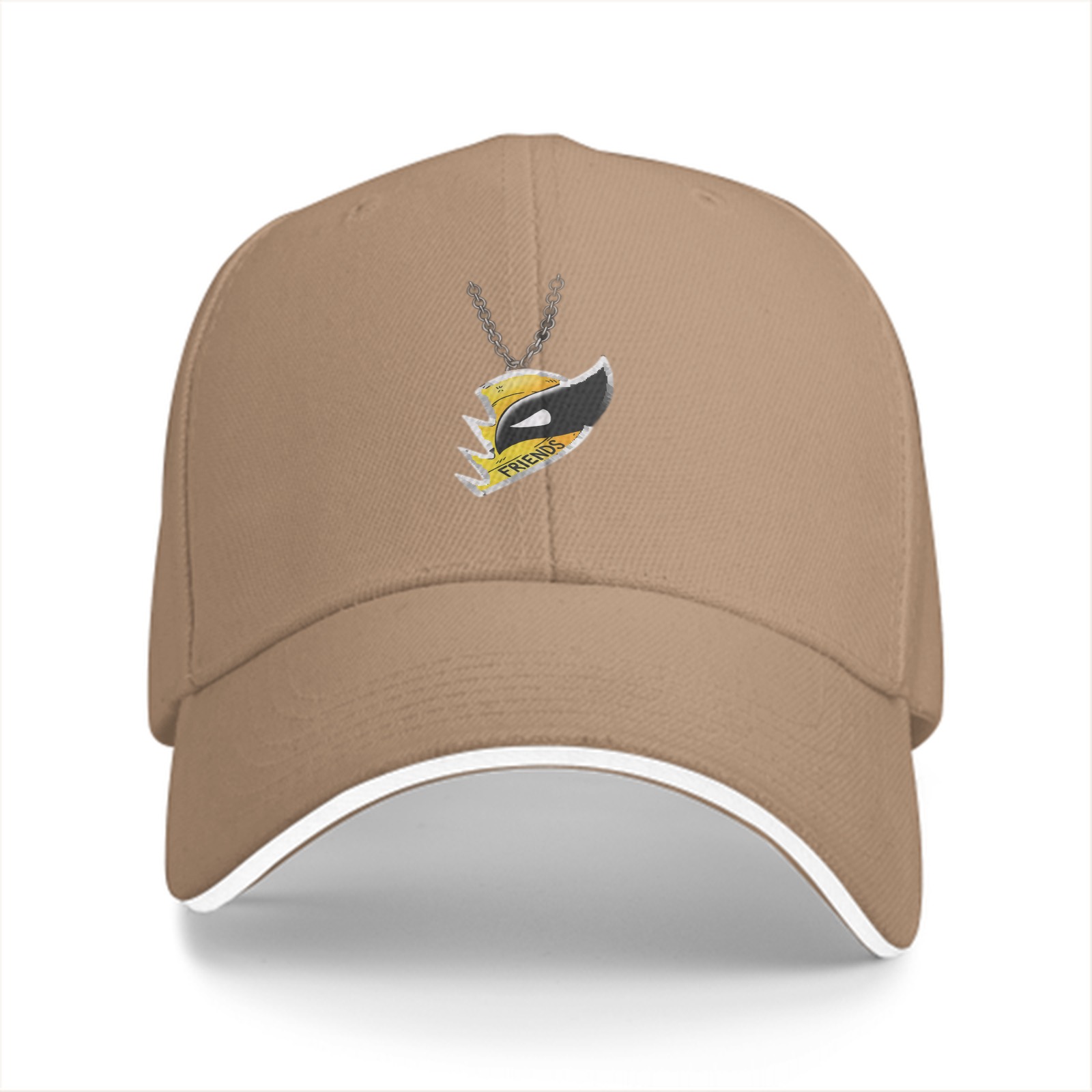 Black Baseball Cap With Mask Pendant Graphic Design