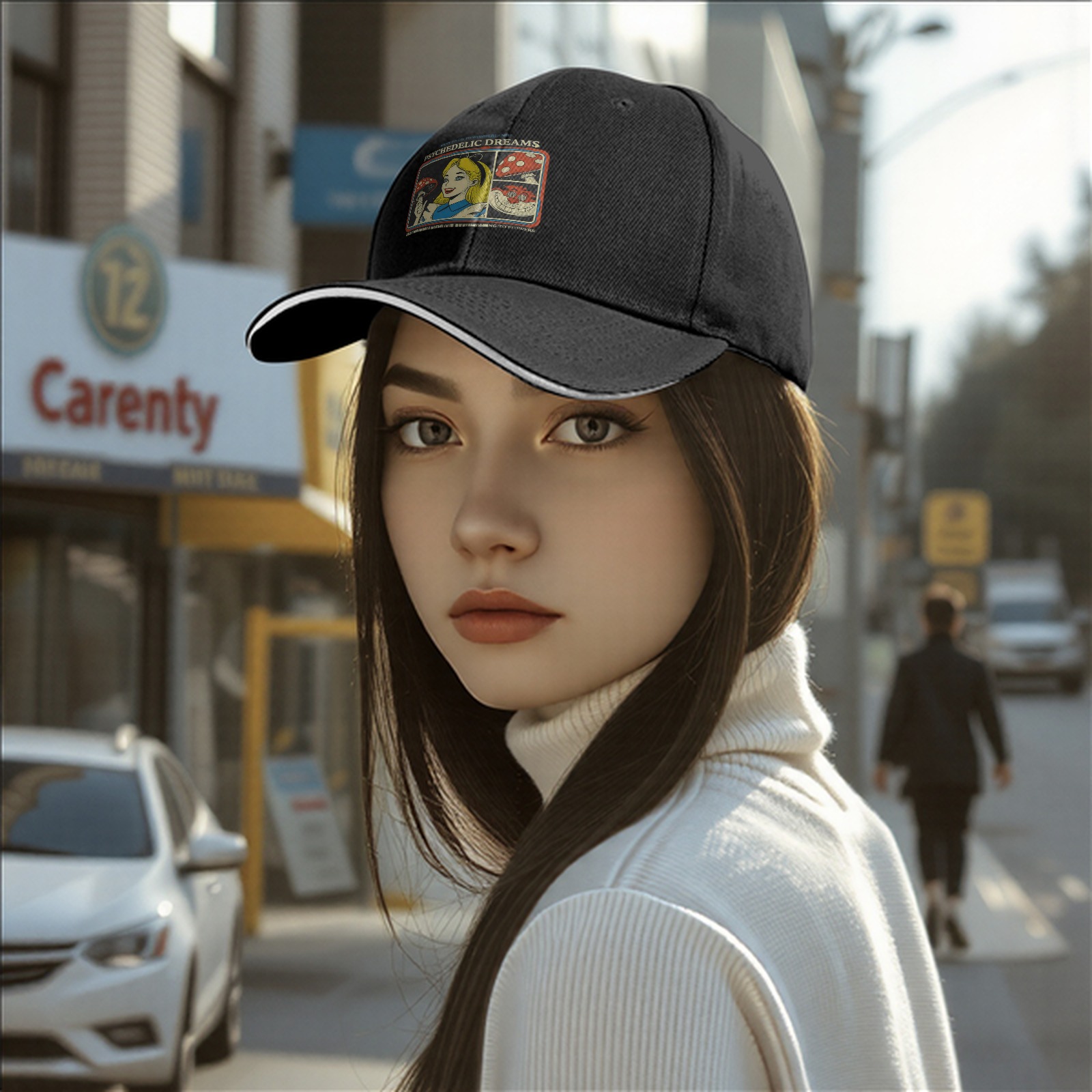 Psychedelic Dreams Alice in Wonderland Graphic Baseball Cap