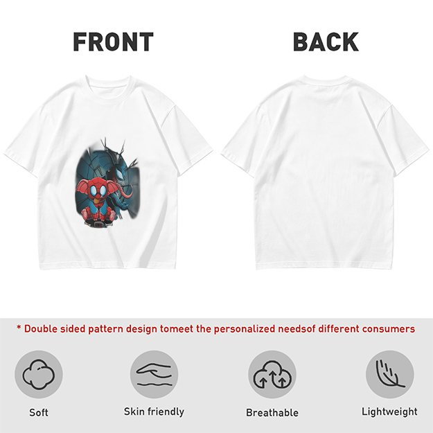 Olive T-Shirt With Spider-Eleven And Venom-Inspired Graphic Print