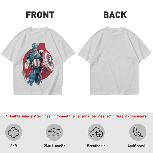 Olive T-shirt with Captain America Graphic Print