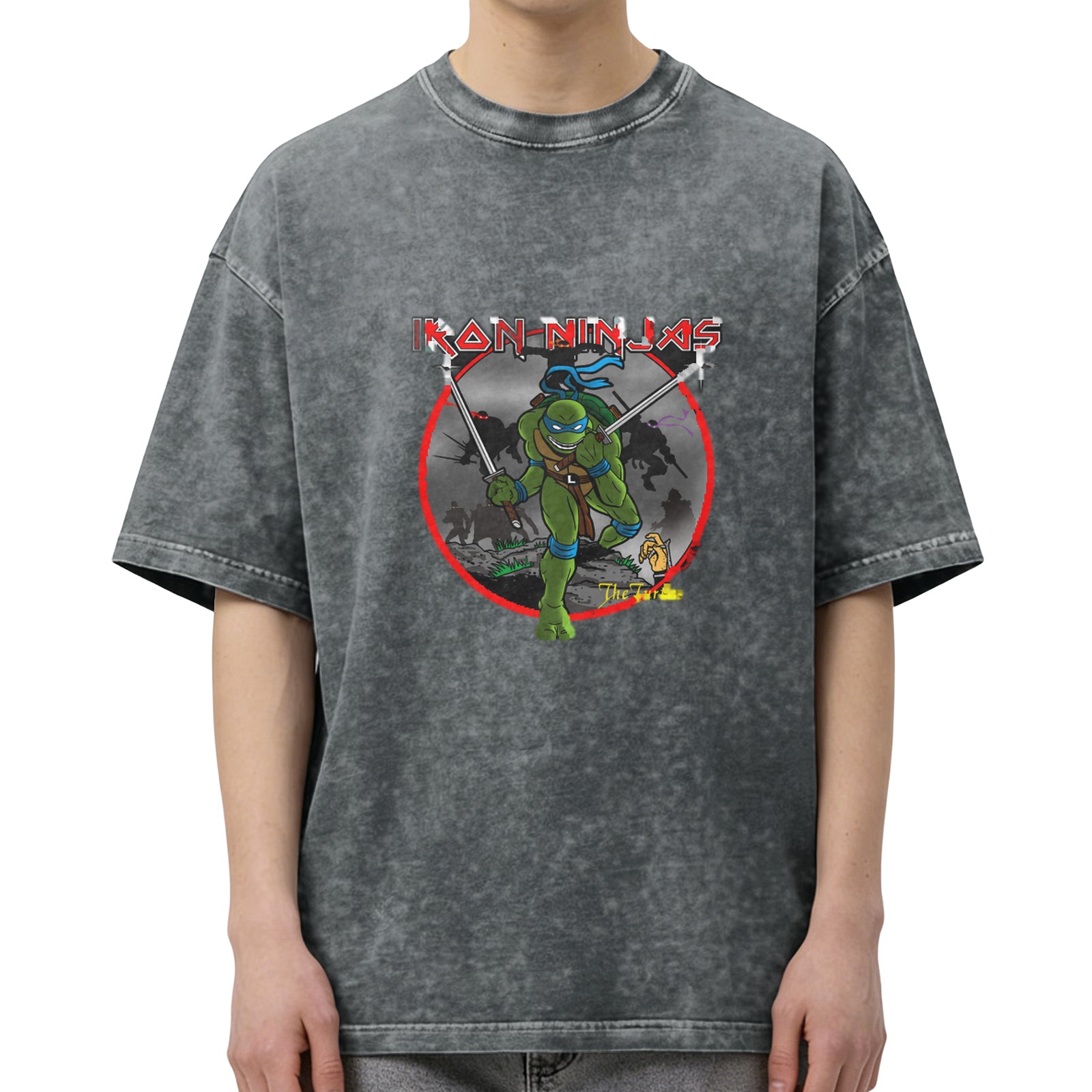 Iron Ninjas Teenage Mutant Ninja Turtles Graphic Stonewashed T-Shirt