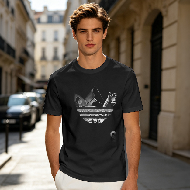 Olive T-Shirt With Abstract Graphic Print Design