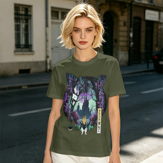 Cheshire Cat Wonderland Forest Graphic Tee