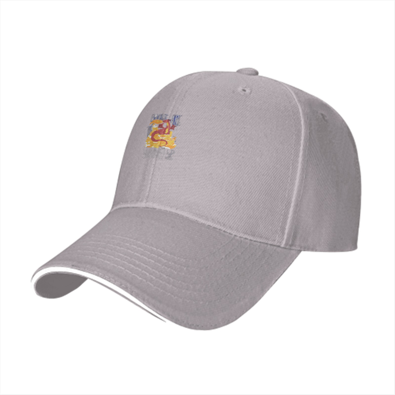Black baseball cap with 'Books Are Treasure' dragon graphic