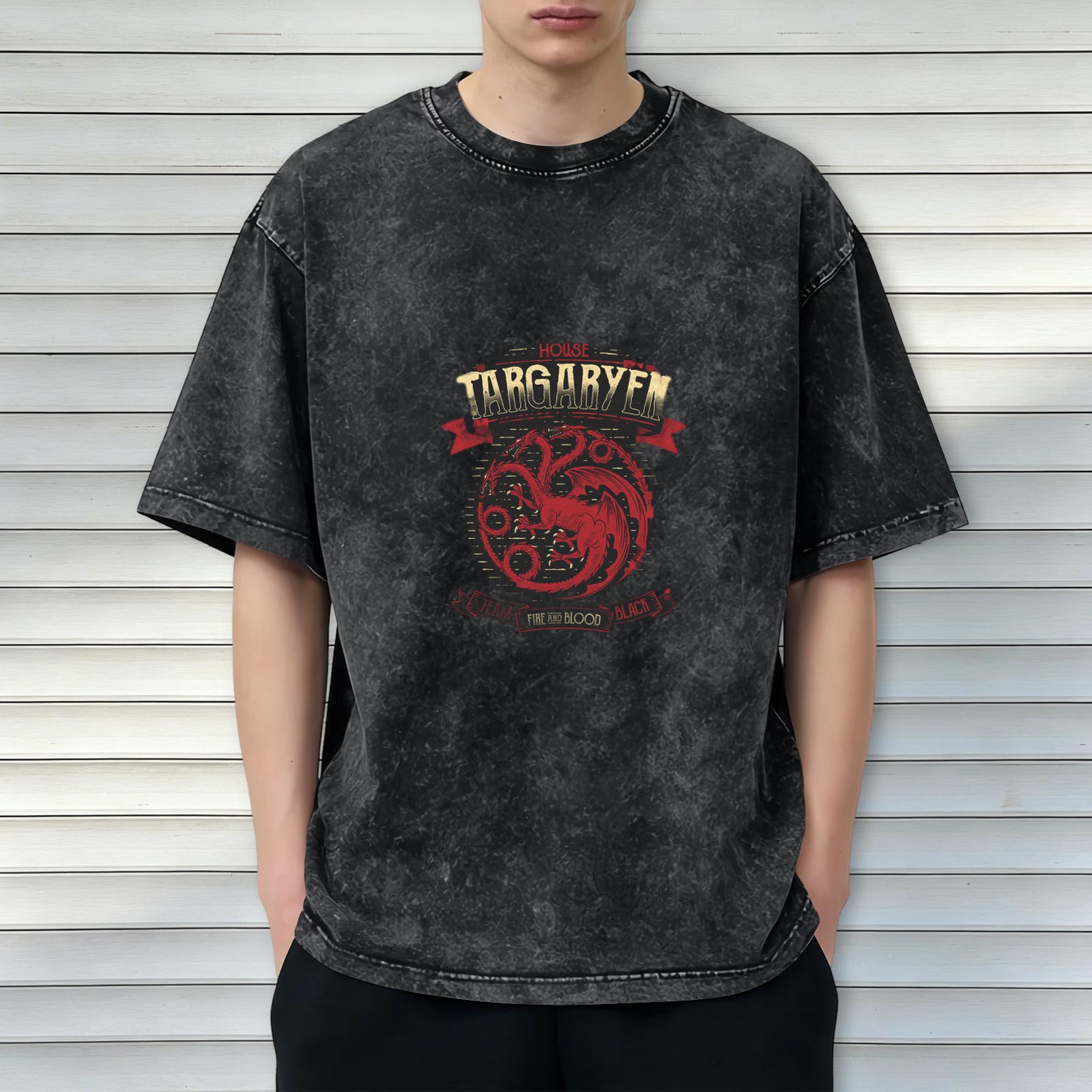 House Targaryen Fire and Blood Vintage Graphic T-Shirt