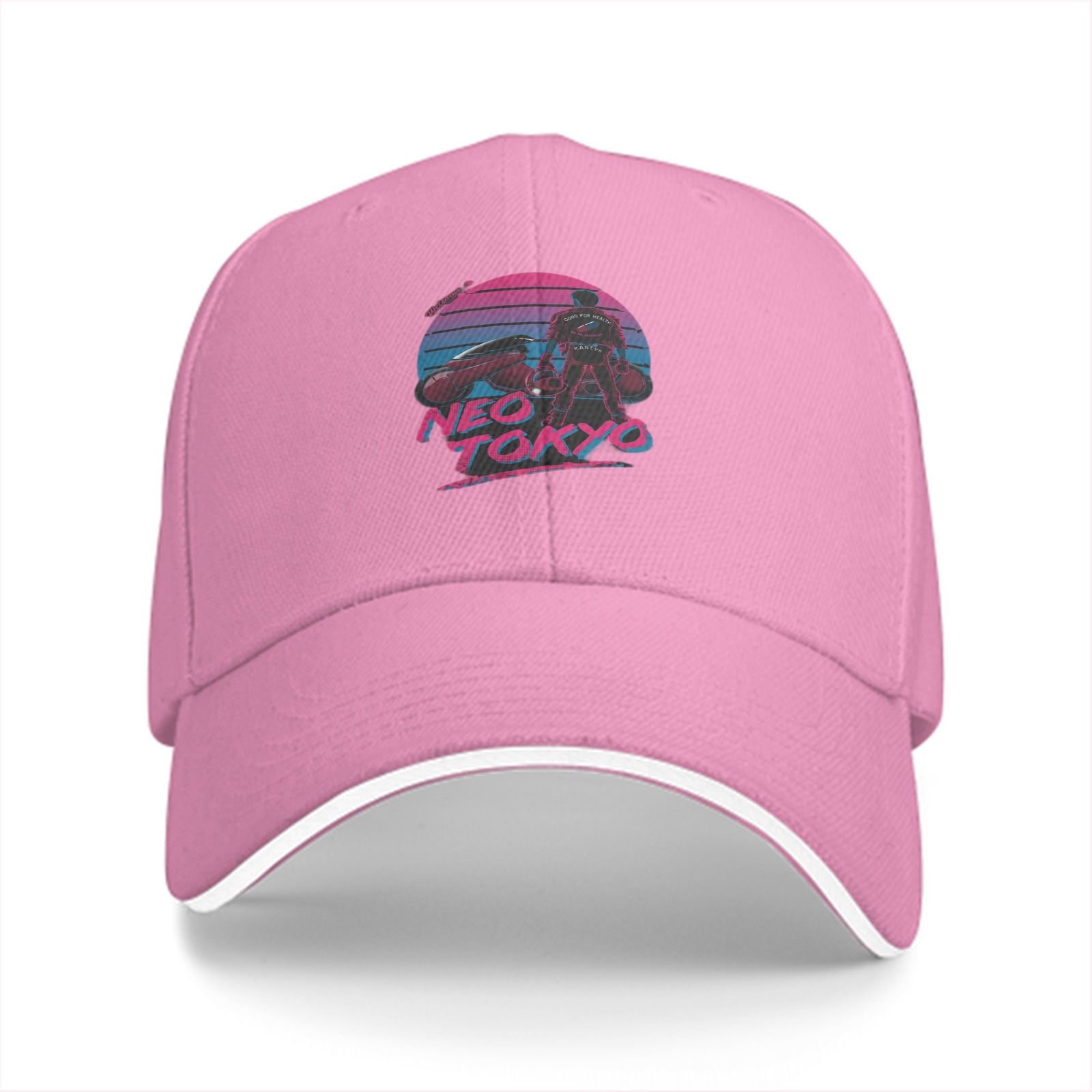 Neo Tokyo Synthwave Graphic Black Baseball Cap