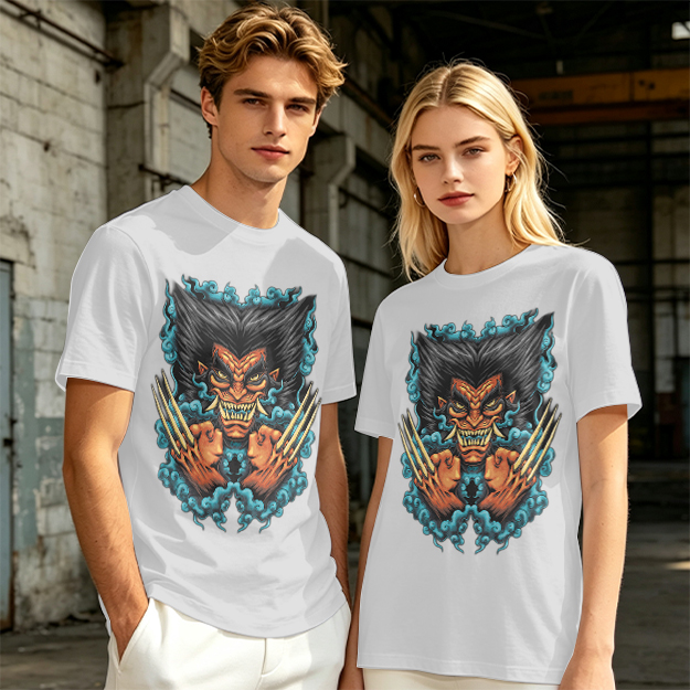 Oni-style wolverine graphic olive t-shirt