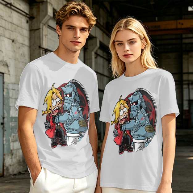 Fullmetal Alchemist Elric Brothers Cartoon Graphic T-Shirt