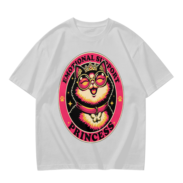 Emotional Support Princess Cat Graphic T-Shirt