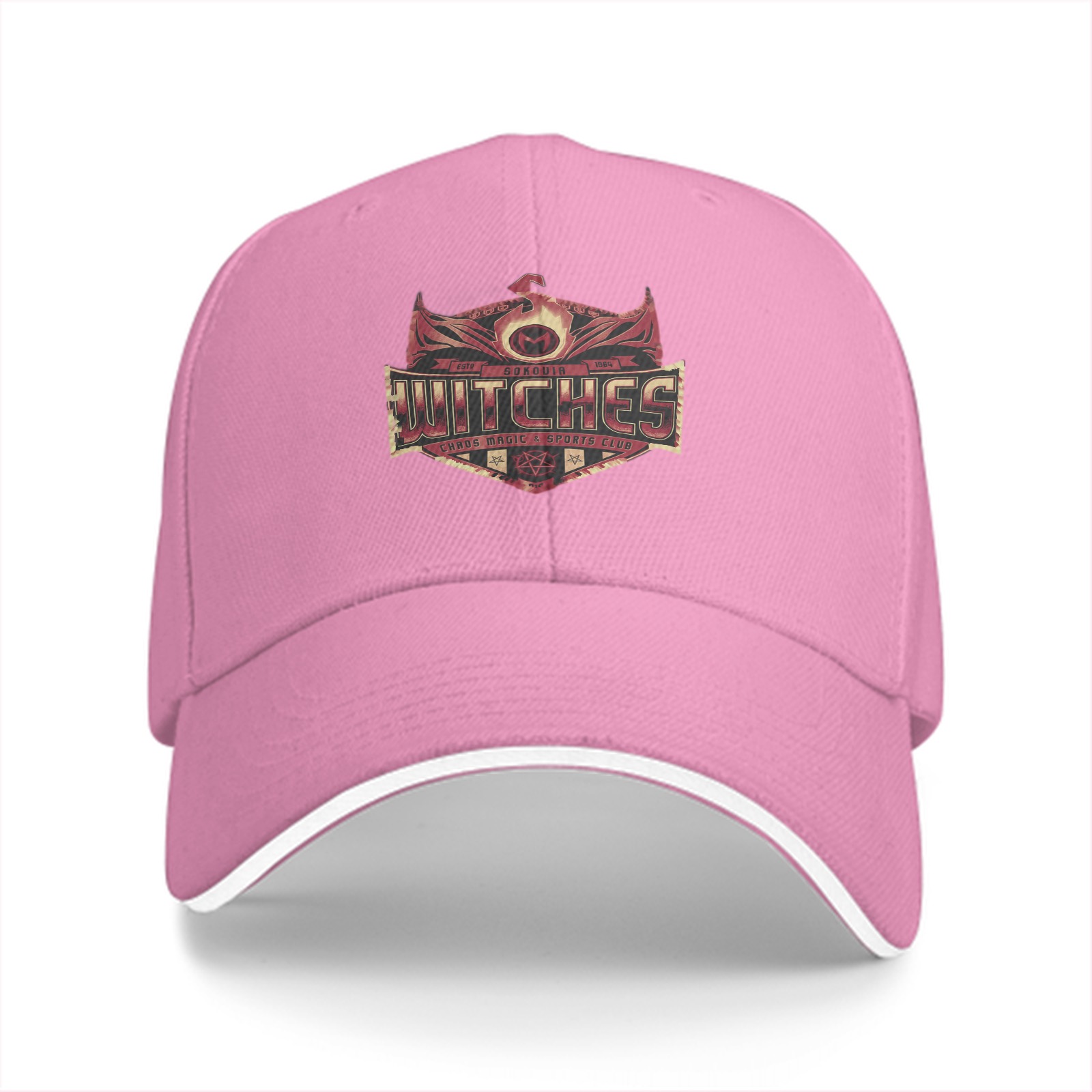 Black Baseball Cap With Witches Dark Magic Crest Graphic