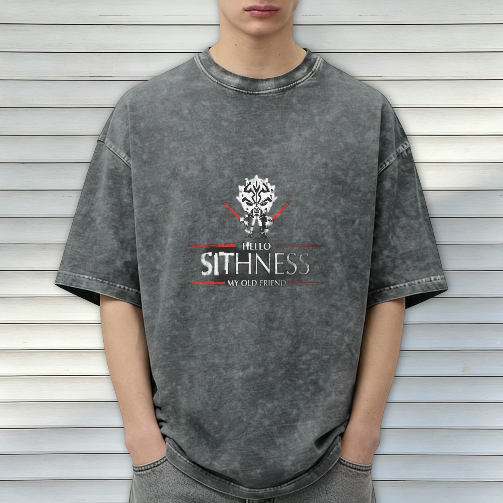 Washed Black Star Wars Darth Maul Hello Sithness My Old Friend T-Shirt