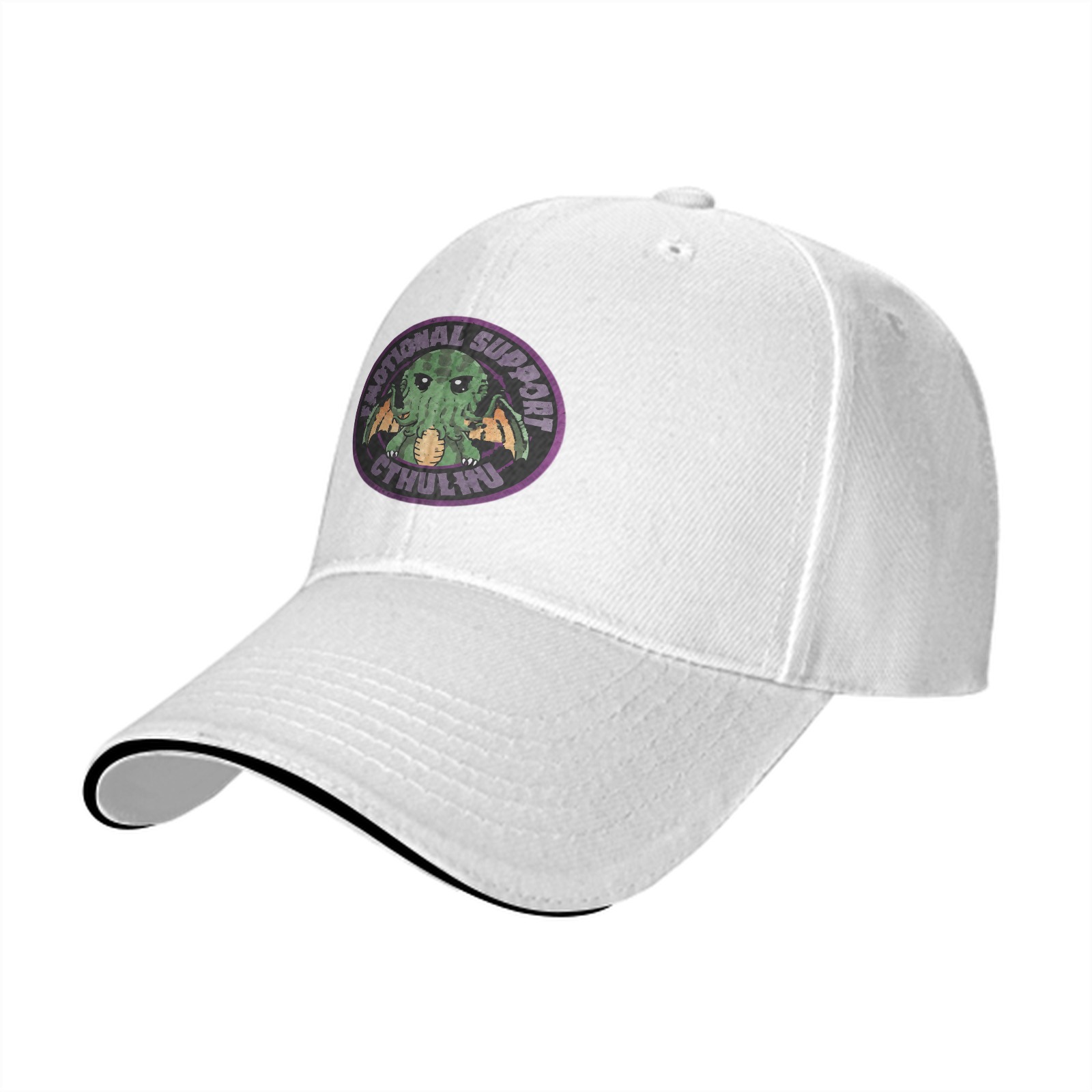 Emotional Support Cthulhu Black Baseball Cap