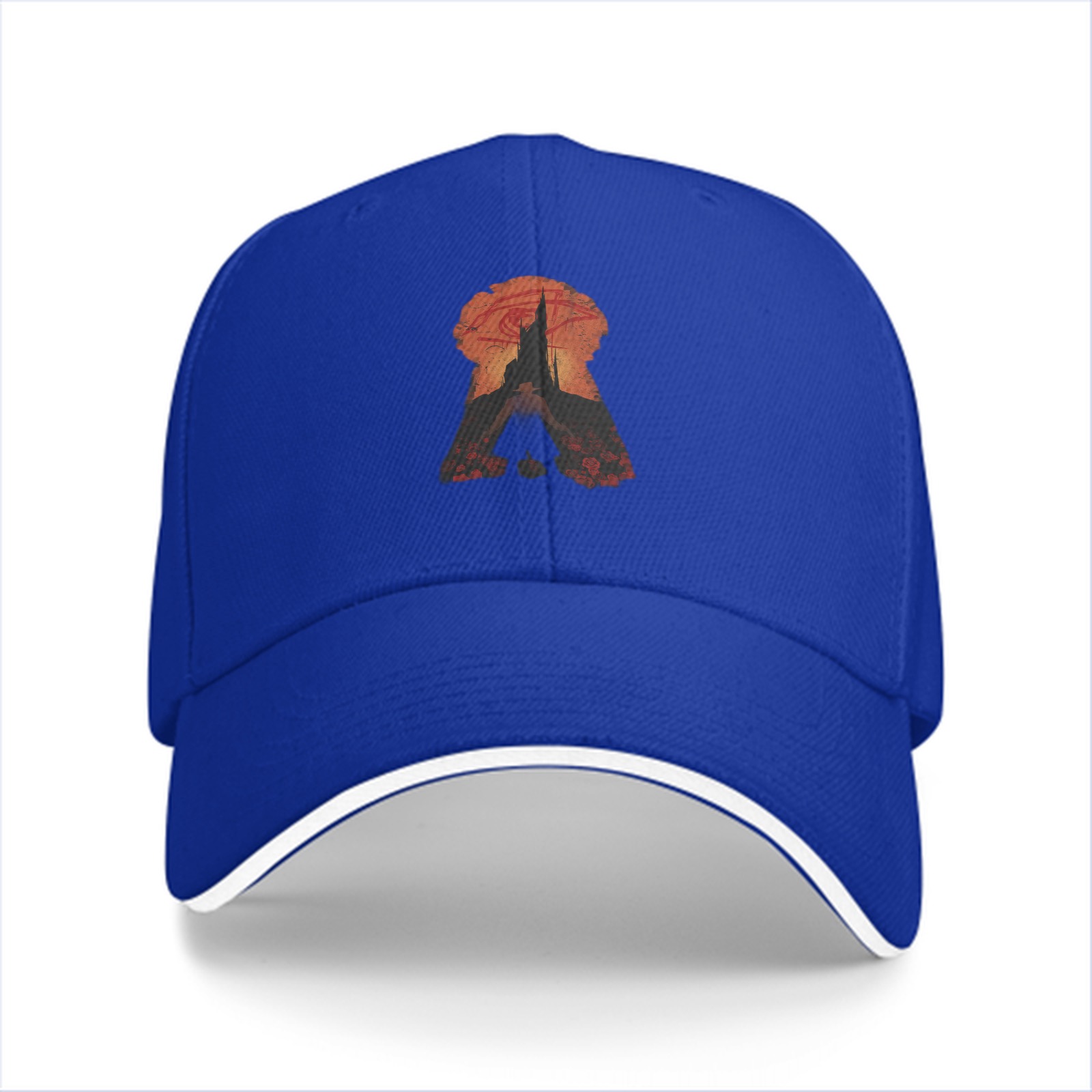 Black Baseball Cap With Keyhole Silhouette Art Print