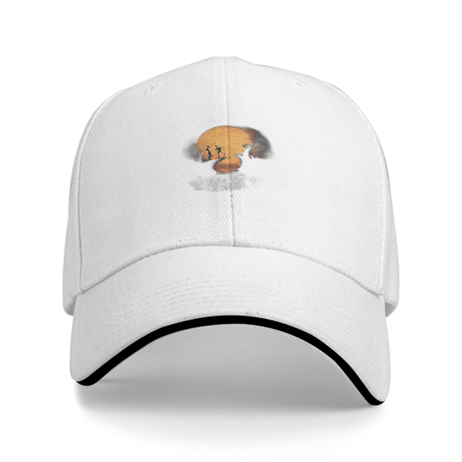 Black Baseball Cap With Moonlit Silhouette Art Print