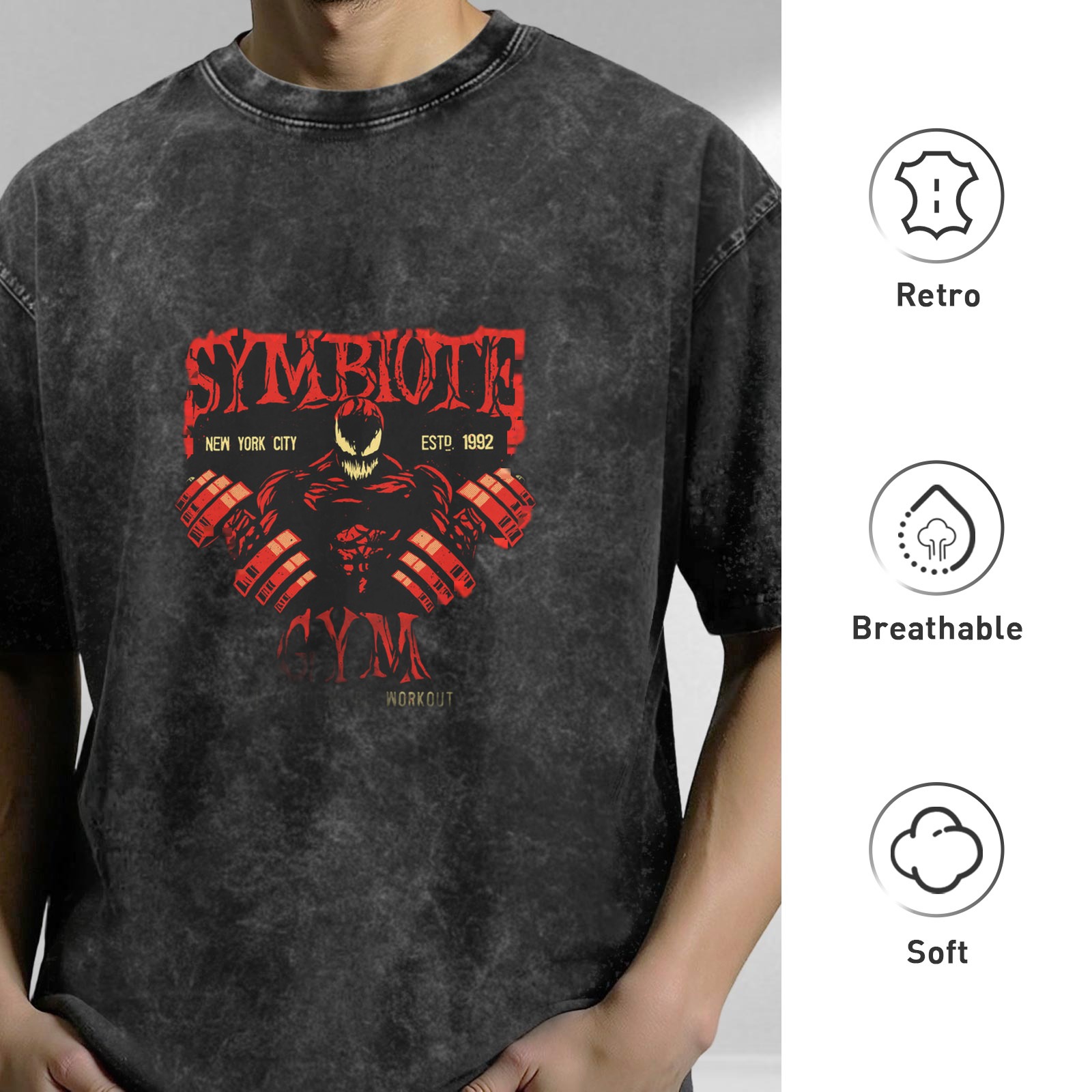 Symbiote Gym New York City Est 1992 Workout Graphic T-Shirt