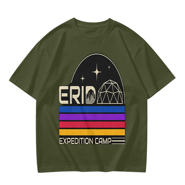 Erid Expedition Camp Retro Space Graphic T-Shirt Design