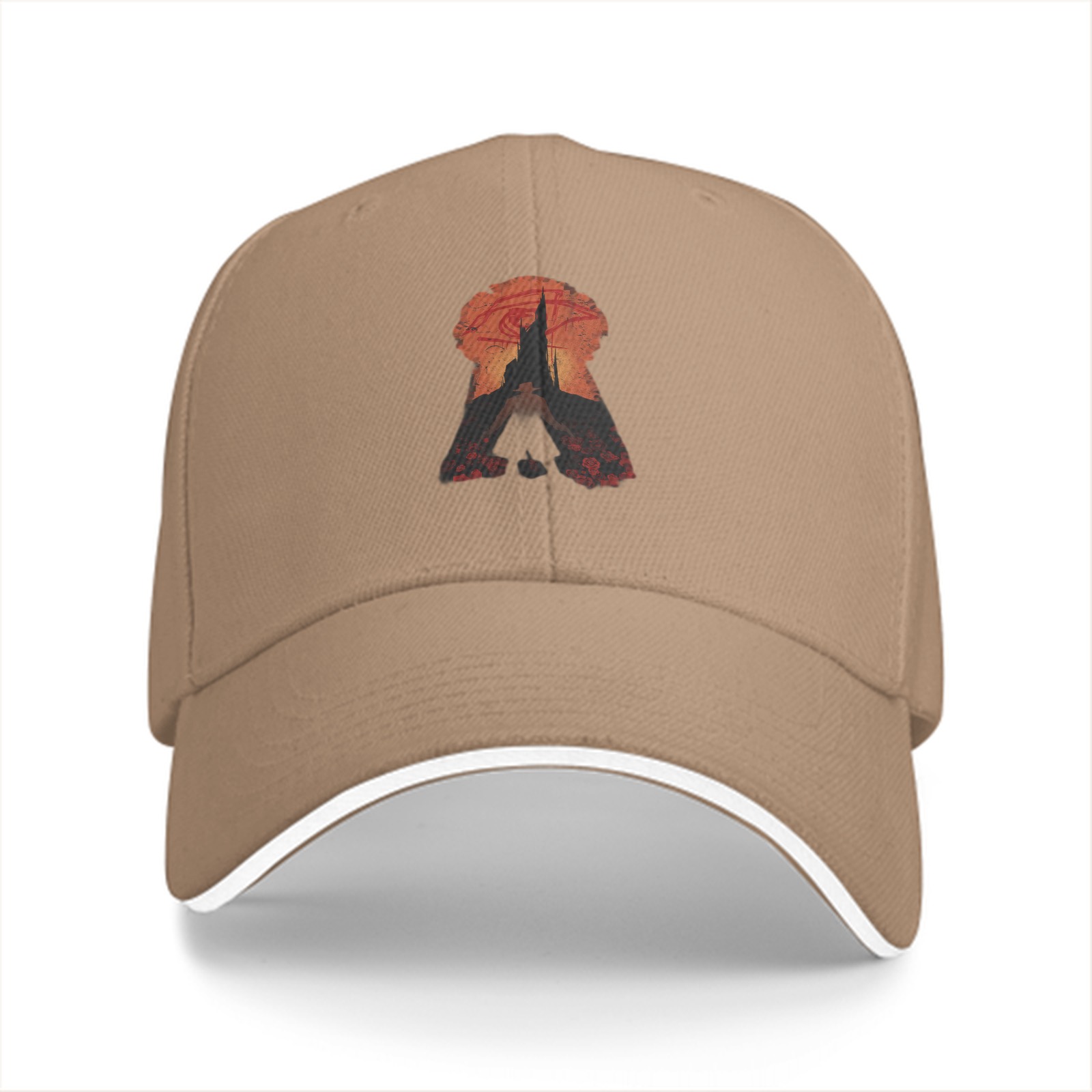 Black Baseball Cap With Keyhole Silhouette Art Print