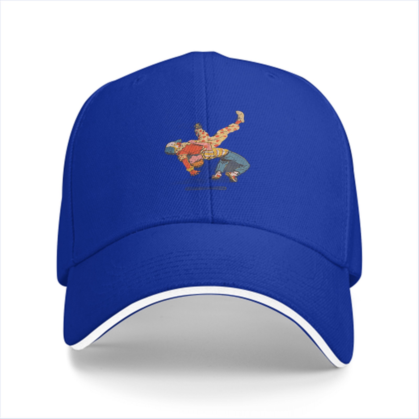 Black Baseball Cap With Breakdancing Graphic Print