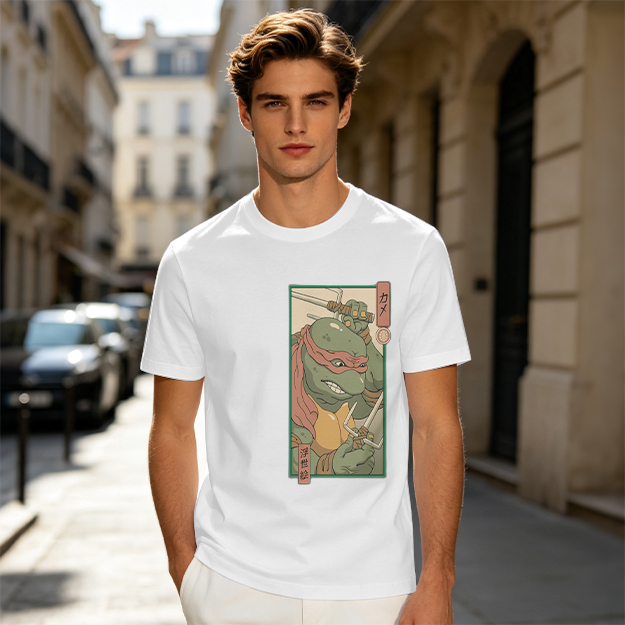 Olive T-shirt with Raphael Teenage Mutant Ninja Turtles Graphic