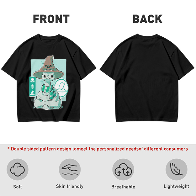 Olive T-Shirt With Cute Wizard Snake Graphic Design
