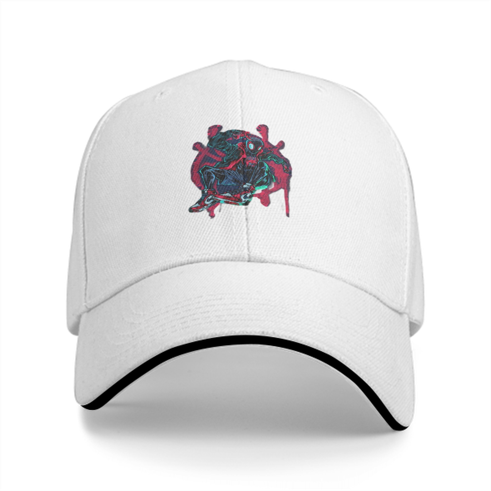 Black Baseball Cap With Miles Morales Spider-Man Graphic