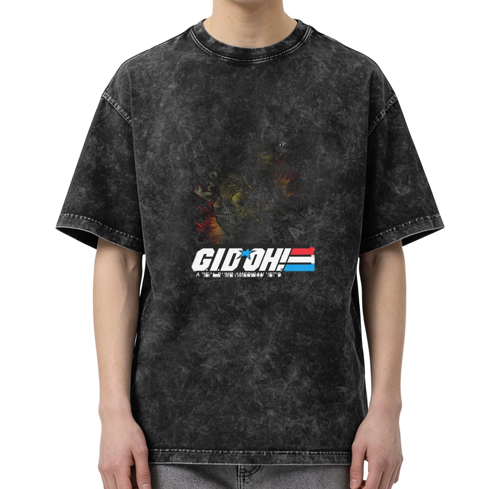 Washed Black Graphic T-Shirt with G.I.D OH! Print