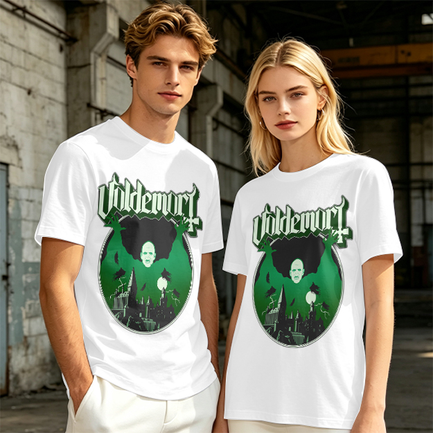 Olive T-shirt with Voldemort Dark Fantasy Graphic Print